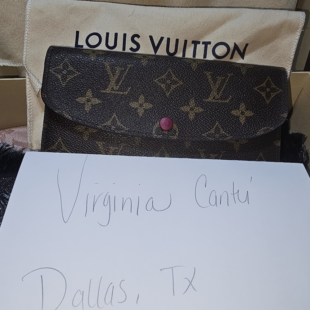 Authentic Louis Vuitton Monogram Emilie Wallet in Fuchsia